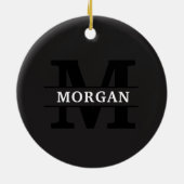 Personalisiertes elegantes Monogramm und Name Keramik Ornament (Hinten)