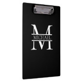 Personalisiertes elegantes Monogramm und Name Klemmbrett (Rechts)