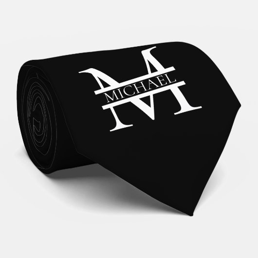 Personalisiertes elegantes Monogramm und Name Krawatte (Gerollt)
