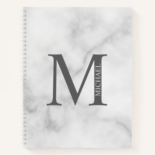 Personalisiertes elegantes Monogramm und Name Notizblock (Vorderseite)