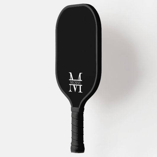 Personalisiertes elegantes Monogramm und Name Pickleball Schläger (Links)