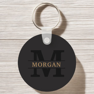 Personalisiertes elegantes Monogramm und Name Schlüsselanhänger
