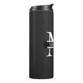Personalisiertes elegantes Monogramm und Name Thermosbecher (Nach links gedreht)