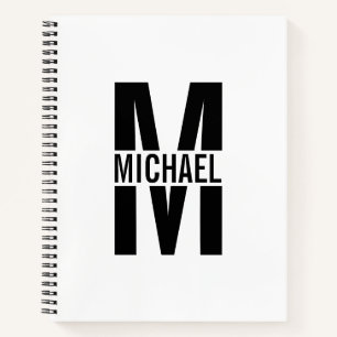 Personalisiertes elegantes Monogramm und NamensNot Notizblock