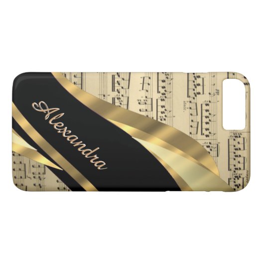 Personalisiertes elegantes Musikblatt Case-Mate iPhone Hülle (Rückseite (Horizontal))