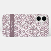 Personalisiertes elegantes Old Lavender Damask Mus Case-Mate iPhone Hülle (Rückseite (Horizontal))