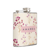 Personalisiertes elegantes Pastel-Blumendesign Flachmann (Rechts)