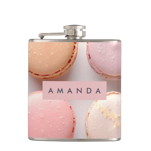 Personalisiertes Elegantes Pastell-Macaron Flachmann (Vorderseite)