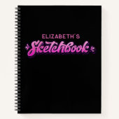 Personalisiertes Elegantes Pink Script Girl Sketch Notizblock (Vorderseite)