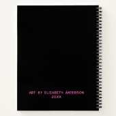 Personalisiertes Elegantes Pink Script Girl Sketch Notizblock (Rückseite)