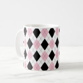 Personalisiertes elegantes Raute Muster Rosa und S Kaffeetasse (Vorderseite Links)