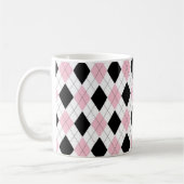 Personalisiertes elegantes Raute Muster Rosa und S Kaffeetasse (Links)