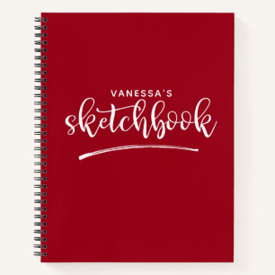 Personalisiertes elegantes Red Sketchbook Notebook Notizblock