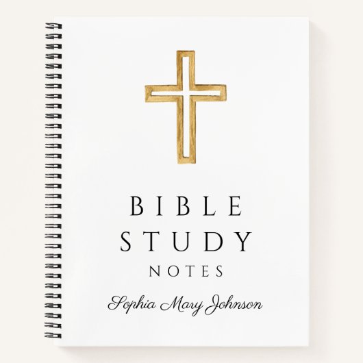 Personalisiertes elegantes religiöses Kreuz Notizblock (Vorderseite)