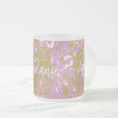 Personalisiertes elegantes rosa botanisches Design Mattglastasse (VorderseiteRechts)