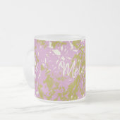 Personalisiertes elegantes rosa botanisches Design Mattglastasse (Vorderseite Links)