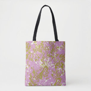 Personalisiertes elegantes rosa botanisches Design Tasche