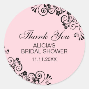 Personalisiertes elegantes rosa Brautparty Vielen  Runder Aufkleber