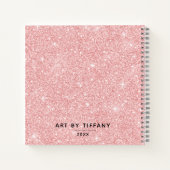 Personalisiertes elegantes rosa Glitzer Sketchbook Notizblock (Rückseite)