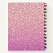 Personalisiertes elegantes rosa Glitzer Sketchbook Notizblock (Rückseite)