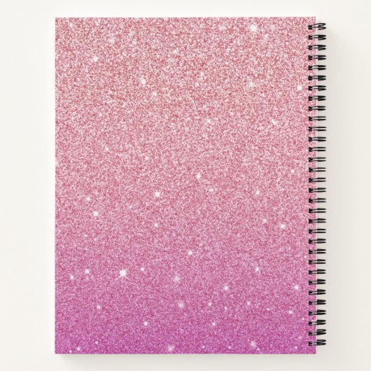 Personalisiertes elegantes rosa Glitzer Sketchbook Notizblock (Rückseite)