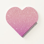 Personalisiertes elegantes rosa Glitzer Sketchbook Notizblock (Rückseite)