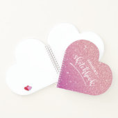 Personalisiertes elegantes rosa Glitzer Sketchbook Notizblock (Innenseite)