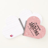 Personalisiertes elegantes rosa Glitzer Sketchbook Notizblock (Innenseite)