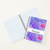 Personalisiertes elegantes rosa Herz-Spiral-Notebo Notizblock (Innenseite)