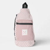 Personalisiertes elegantes, rosa Kariertes Muster Crossbody Bag (Vorderseite)