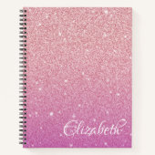 Personalisiertes elegantes Rosa Ombre Glitzer Note Notizblock (Vorderseite)