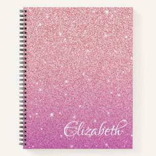 Personalisiertes elegantes Rosa Ombre Glitzer Note Notizblock