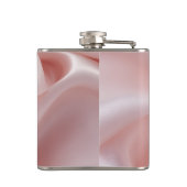 Personalisiertes Elegantes Rosa Satin Design Flachmann (Rückseite)