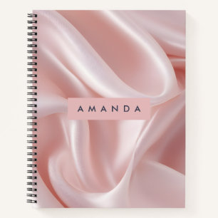 Personalisiertes Elegantes Rosa Satin Design Notizblock