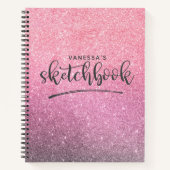 Personalisiertes elegantes rosa Sketchbook-Noteboo Notizblock (Vorderseite)