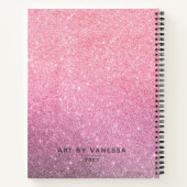 Personalisiertes elegantes rosa Sketchbook-Noteboo Notizblock (Rückseite)