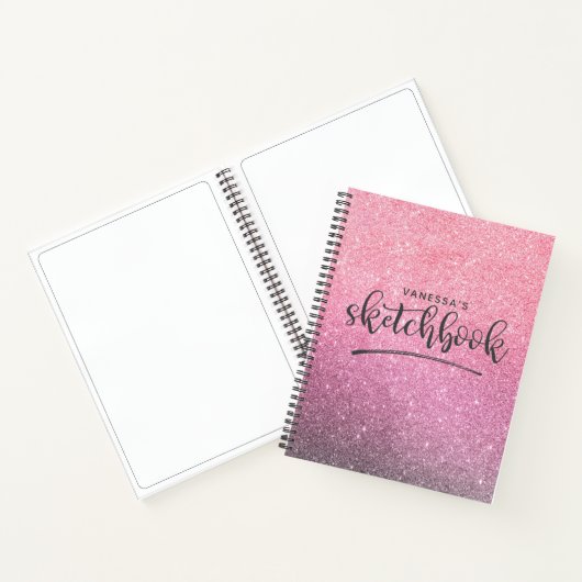 Personalisiertes elegantes rosa Sketchbook-Noteboo Notizblock (Innenseite)