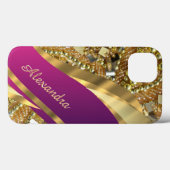 Personalisiertes, elegantes Rosa und goldenes Gelb Case-Mate iPhone Hülle (Rückseite (Horizontal))