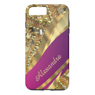 Personalisiertes, elegantes Rosa und goldenes Gelb Case-Mate iPhone Hülle