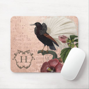 Personalisiertes elegantes rosafarbenes Monogramm Mousepad