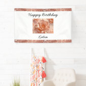 Personalisiertes elegantes Rose Gold Rose Glitzer  Banner (Insitu)