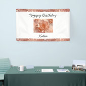 Personalisiertes elegantes Rose Gold Rose Glitzer  Banner (Messeveranstaltung)