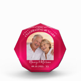 Personalisiertes elegantes Rubingeschenk zum 40. J Fotoblock