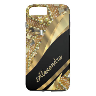 Personalisiertes elegantes Schwarz-Gold Case-Mate iPhone Hülle