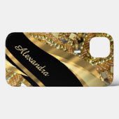 Personalisiertes elegantes Schwarz-Gold Case-Mate iPhone Hülle (Rückseite (Horizontal))
