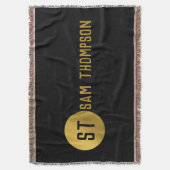 Personalisiertes elegantes Schwarz & Gold Modernes Decke (Vorderseite Vertikal)