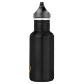 Personalisiertes elegantes Schwarz & Gold Modernes Edelstahlflasche (Rechts)