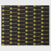 Personalisiertes elegantes Schwarz & Gold Modernes Geschenkpapier (Flach)