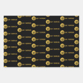 Personalisiertes elegantes Schwarz & Gold Modernes Geschenkpapier Set (Vorderseite 3)
