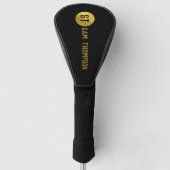 Personalisiertes elegantes Schwarz & Gold Modernes Golf Headcover (Vorderseite)
